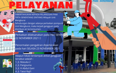 Gangguan Pelayanan Distribusi Air di Unit Mengkurai dikarenakan Perbaikan Pompa Produksi