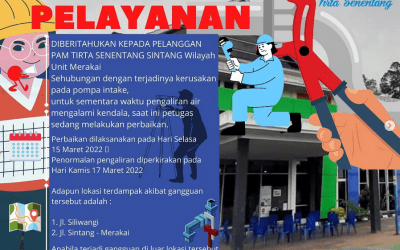 Pemberitahuan Gangguan Pelayanan Perbaikan Pompa Intake di Wilayah Unit Merakai