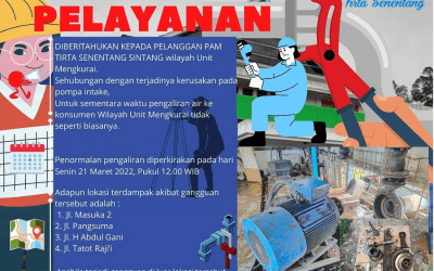 Pemberitahuan Gangguan Pelayanan Perbaikan Pomp Intake di Wilayah Unit Mengkurai