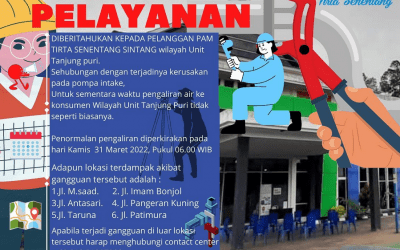 Pemberitahuan Gangguan Pelayanan Perbaikan Pompa Intake di Wilayah Tanjung Puri