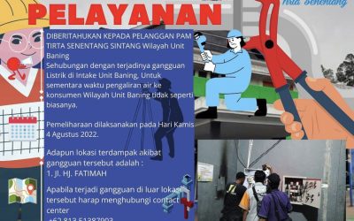 Gangguan Pendistrubusian Air dikarena kendala listrik di Intake Unit Baning