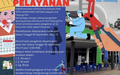 Gangguan Pendistribusian Air dikarenakan pergantian Bearing Pompa Distribusi di Unit Tanjung Puri