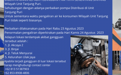Perbaikan pompa distribusi Unit Tanjung Puri, 23 Agustus 2023