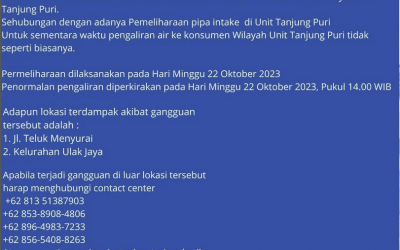 Pemeliharaan pipa intake di Unit Tanjung Puri, 22 Oktober 2023