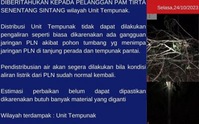Pendistribusian Unit Tempunak dihentikan dikarenakan gangguan listrik PLN, 24 Oktober 2023