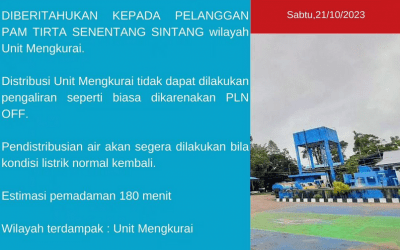 Pendistribusian Unit Mengkurai dIhentikan dikarenakan listrik PLN tidak stabil, 21 Oktober 2023